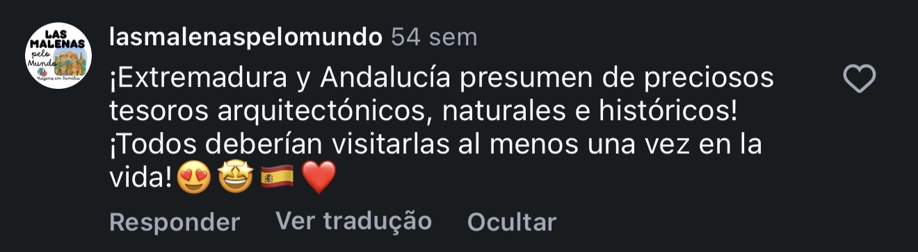 Comentário real no Instagram