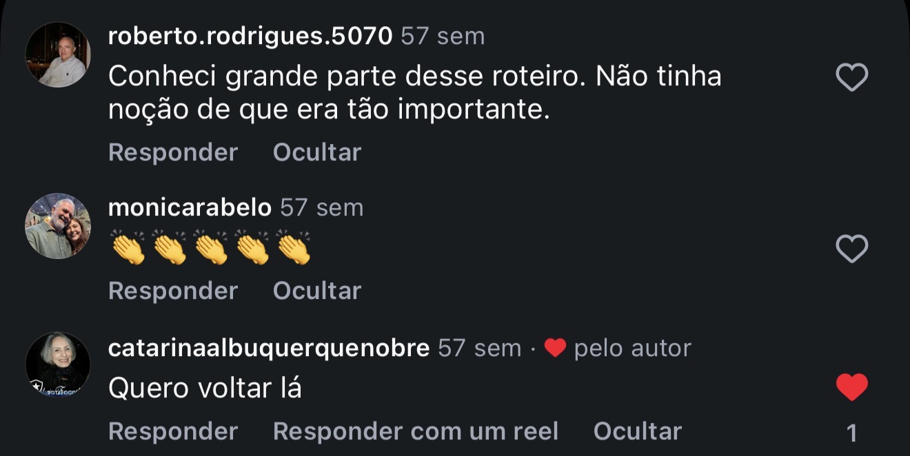 Comentário real no Instagram
